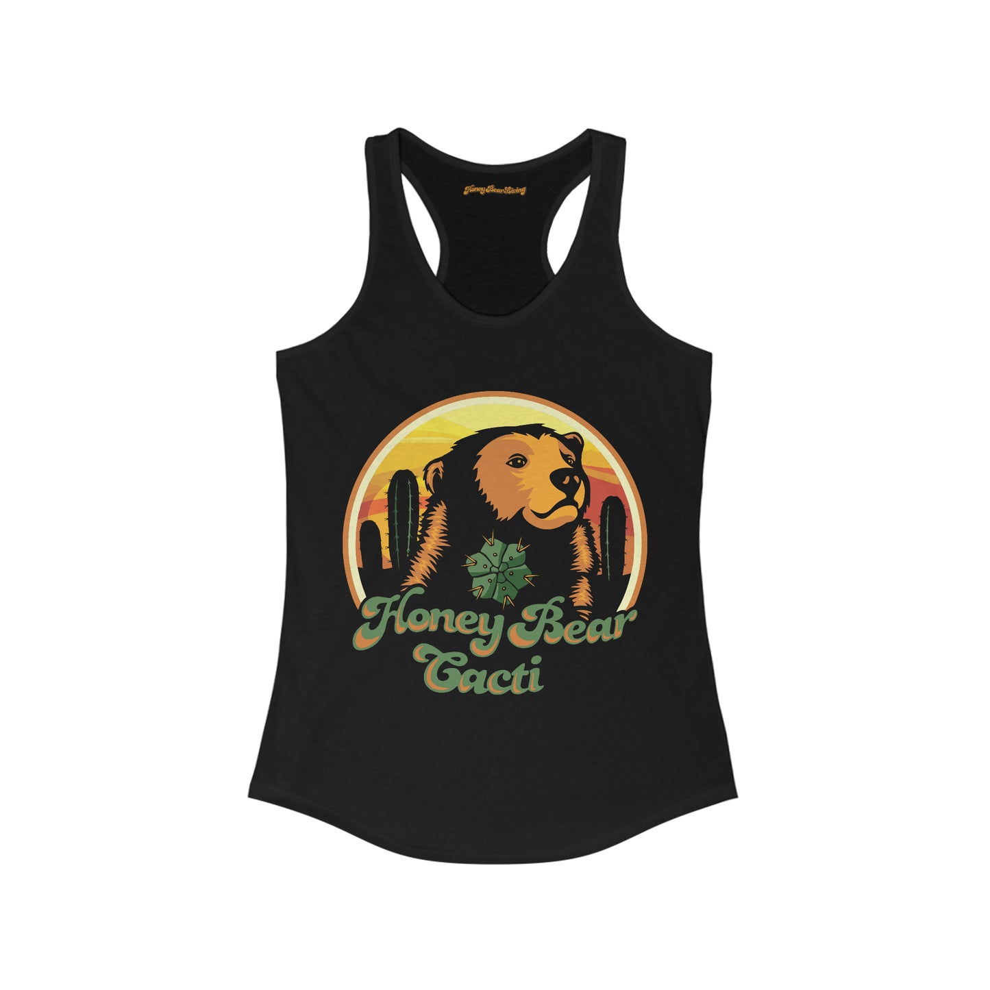 Womens Racerback HoneyBear Cacti Tank