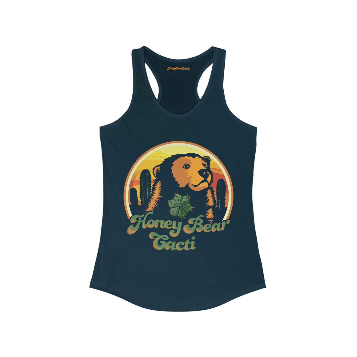 Womens Racerback HoneyBear Cacti Tank