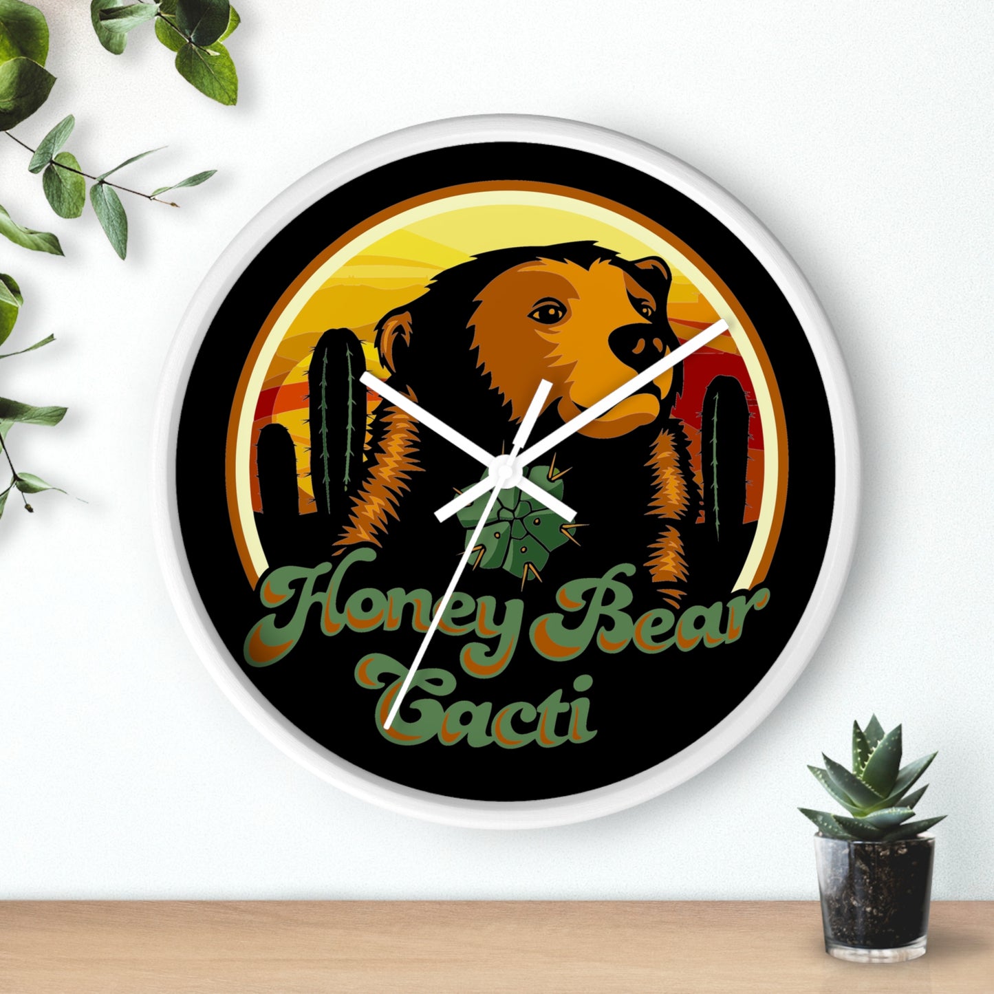 HoneyBear Cacti Wall clock