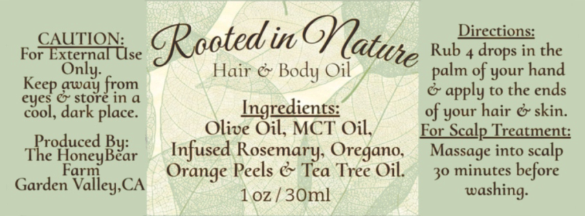 Rooted in Nature, Hair & Body Oil (1oz)
